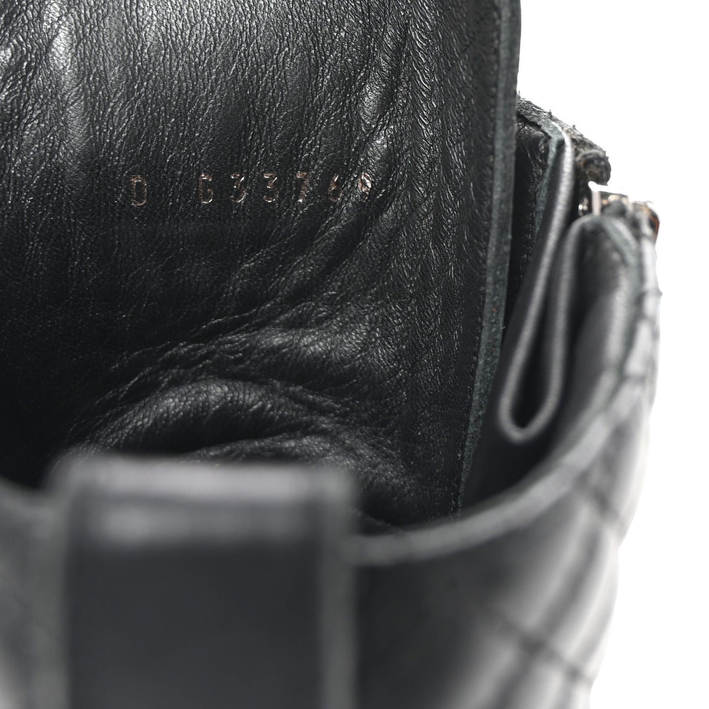 Calfskin Quilted Lace Up Combat Boots 37.5 Black