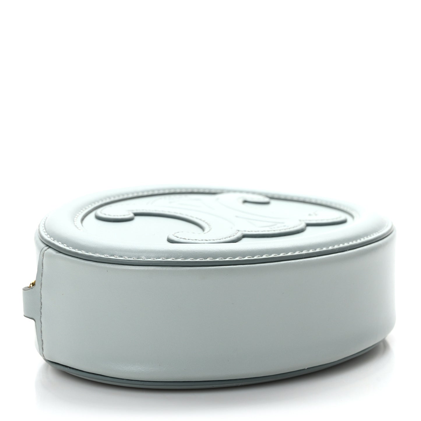 Smooth Calfskin Cuir Small Triomphe Oval Crossbody Purse Soft Blue