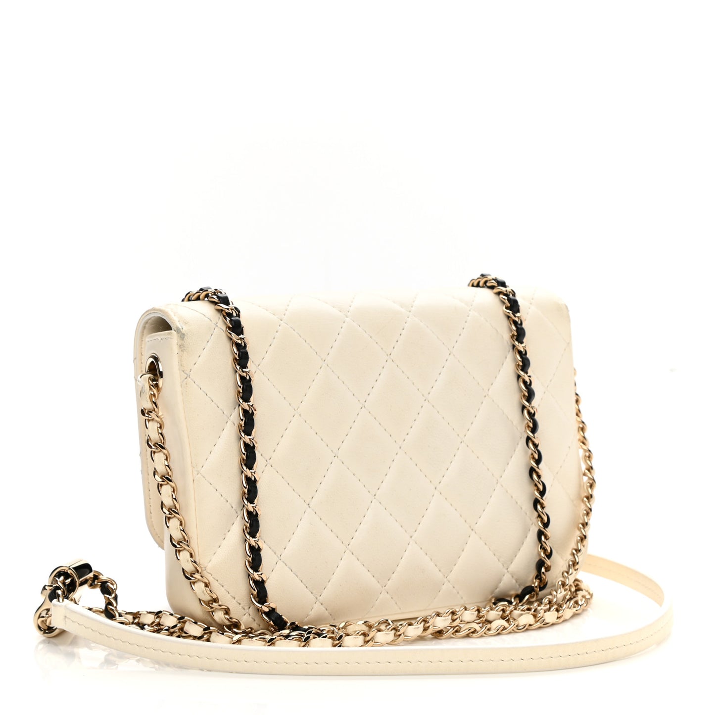 Lambskin Quilted Side Packs White Black
