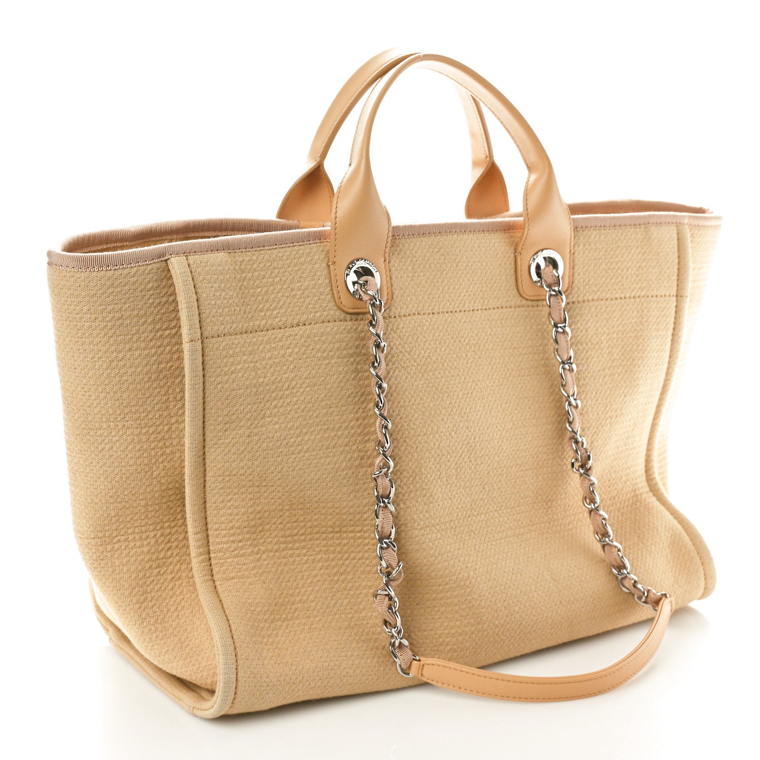 Chanel Mixed Fibers Medium Deauville Tote Beige 4 of 11
