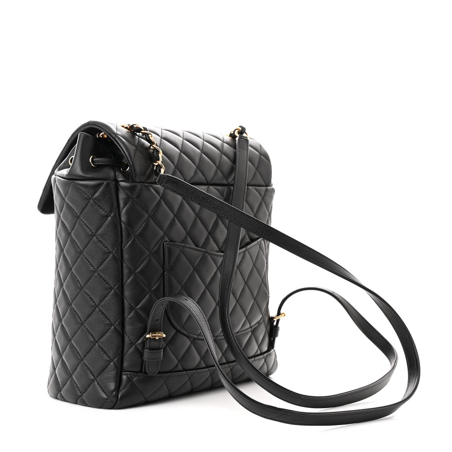 Lambskin Quilted Large Urban Spirit Backpack Black