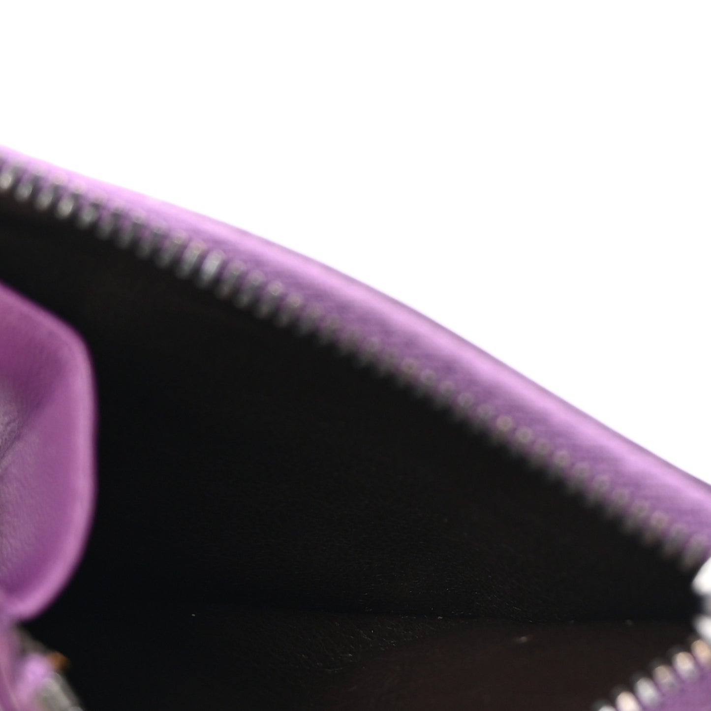 Nappa Intrecciato Zip Card Case Purple
