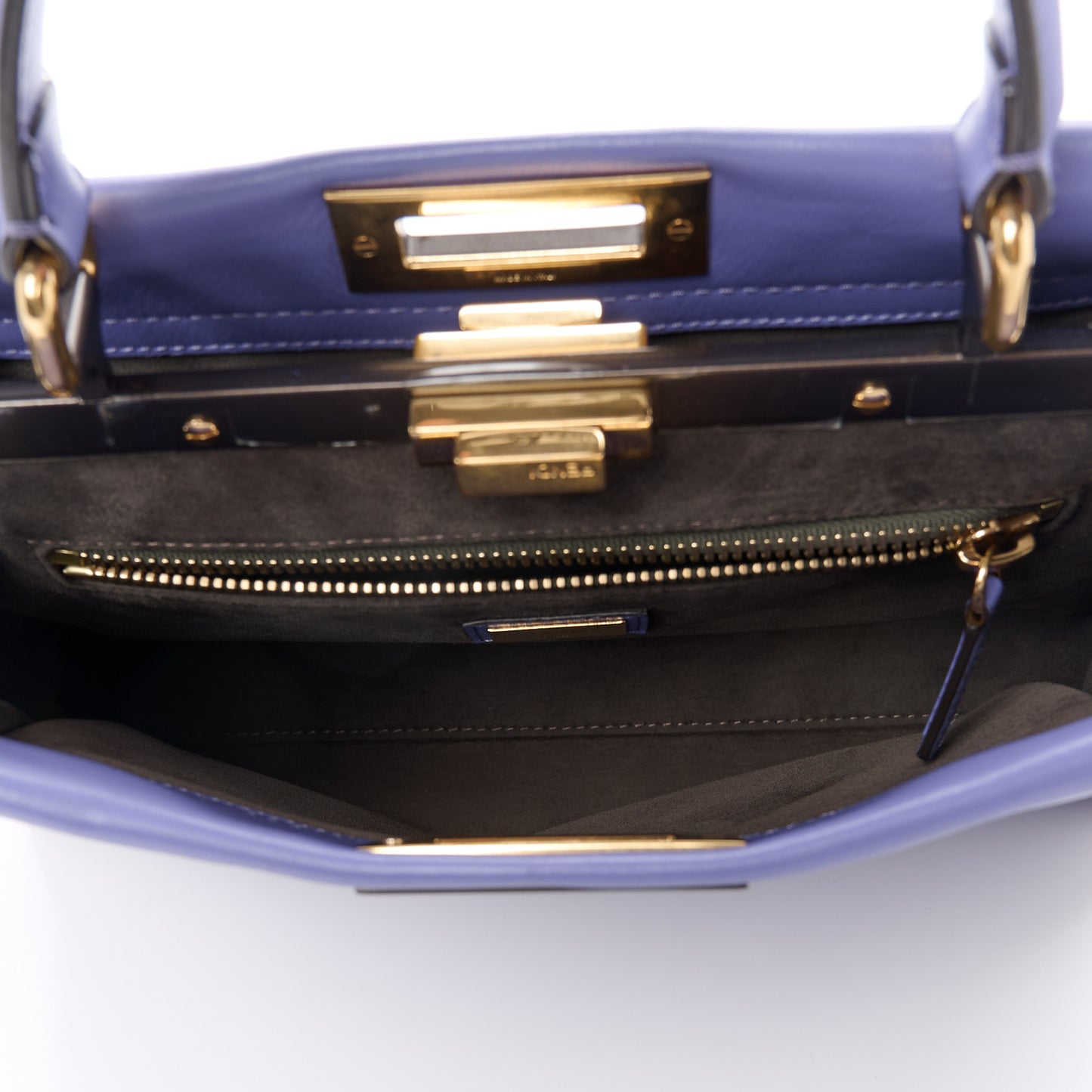 Vitello Seta Medium Peekaboo Iconic Satchel Viola Cassis