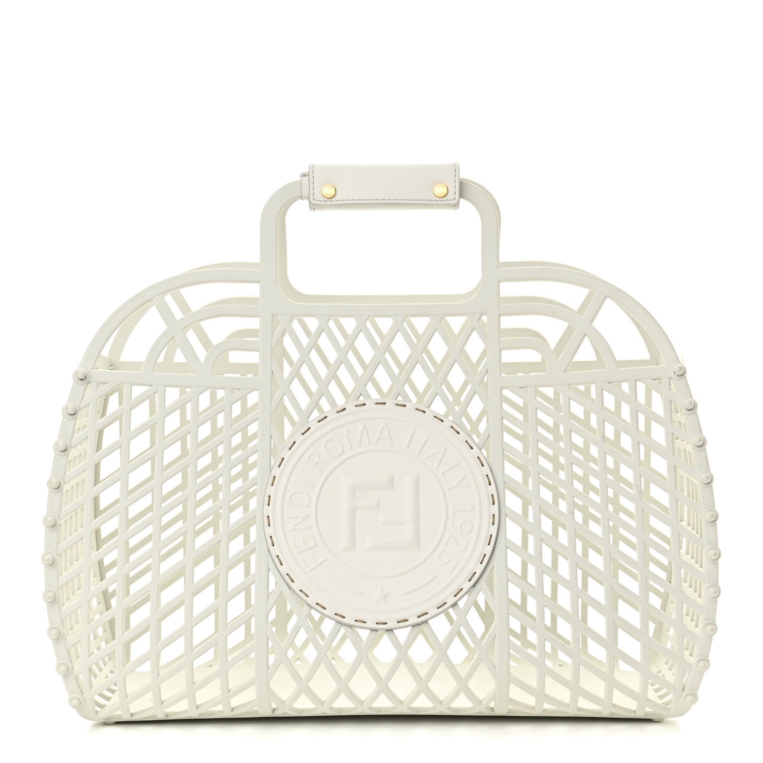 Fendi Recycled Plastic Vitello Liberty Matte Medium Fendi Basket White Ice 1 of 15