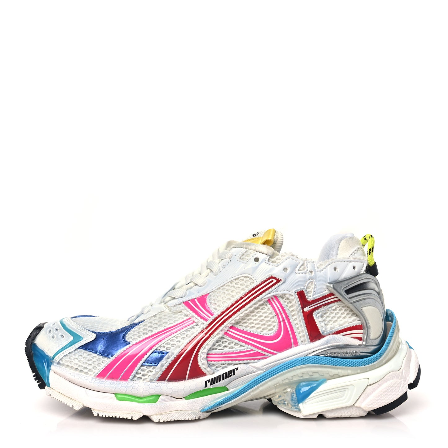 Mesh Rubber Distressed Mens Runner Sneakers 43 Multicolor