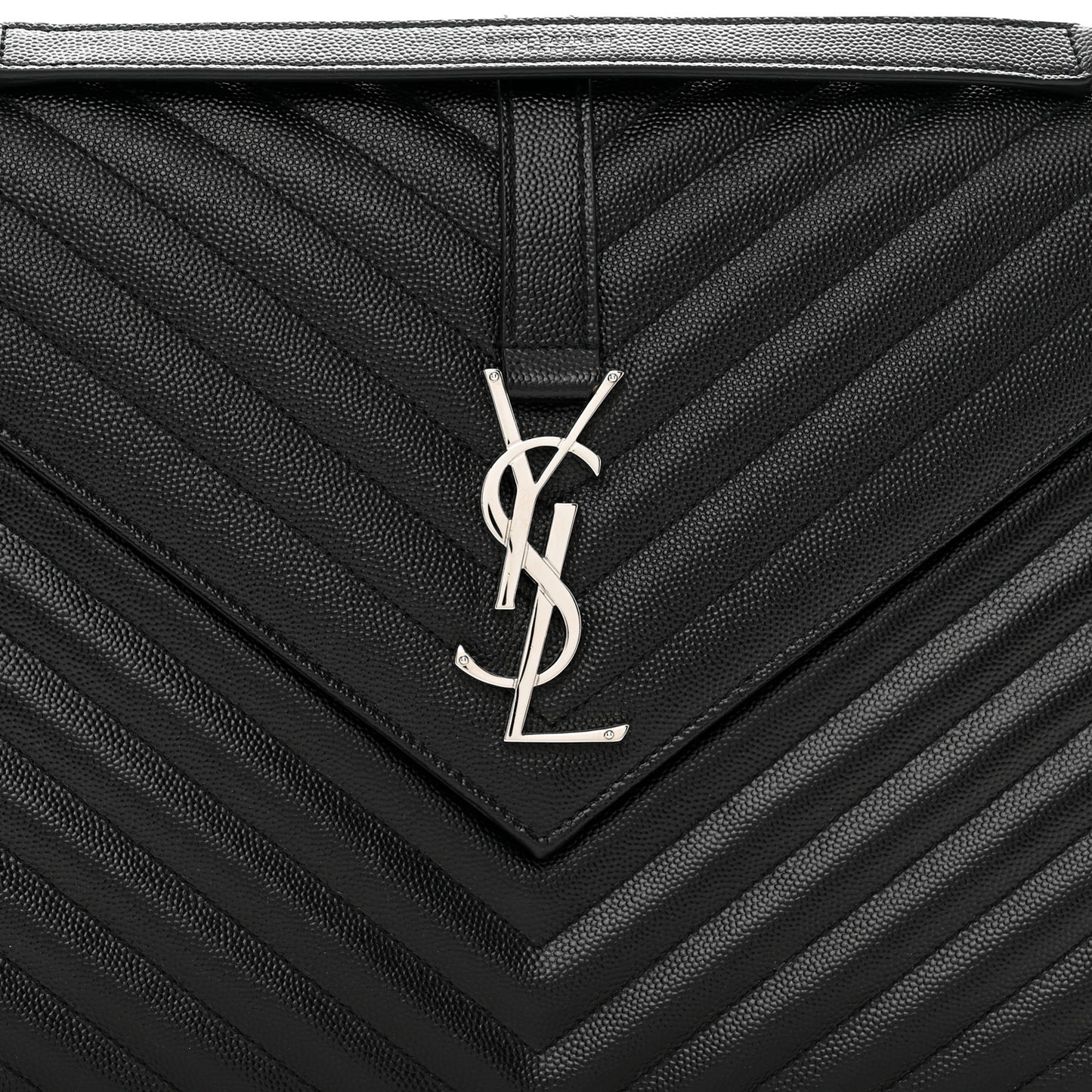 Grain De Poudre Matelasse Chevron Large Monogram Satchel Black