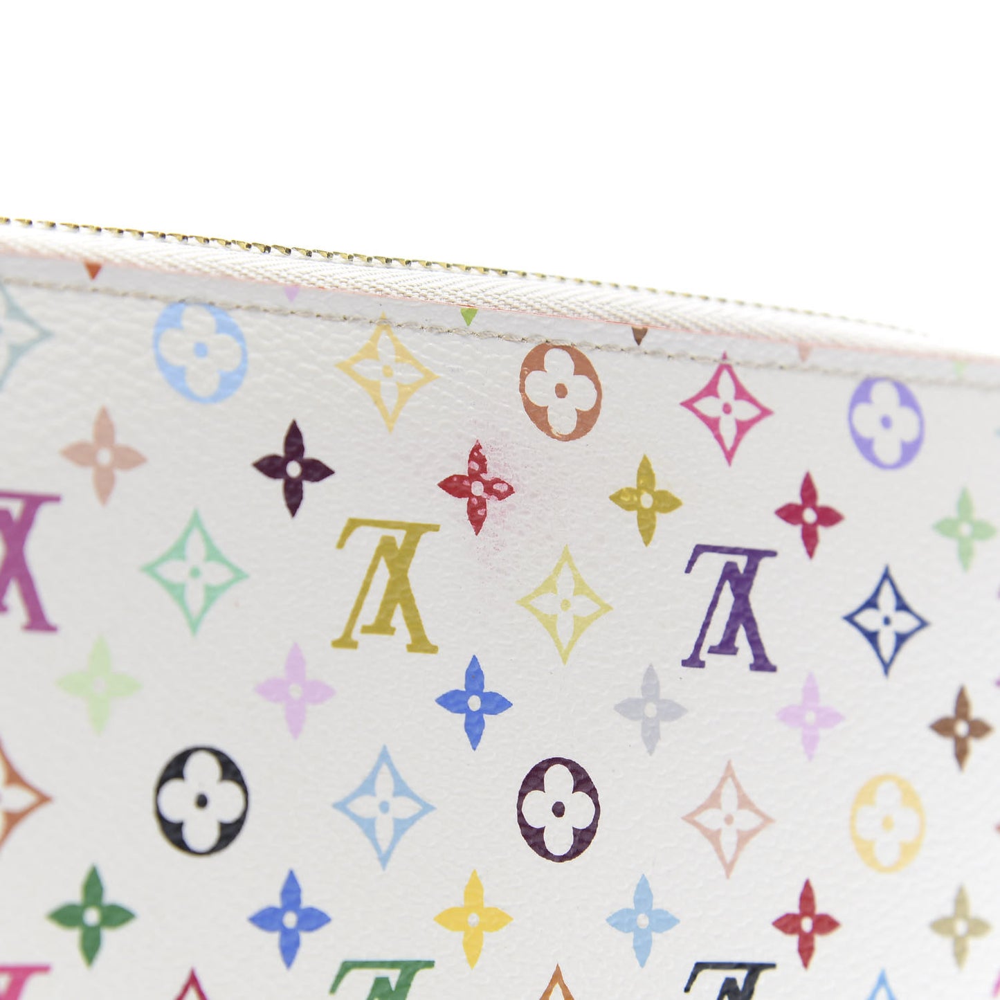 Monogram Multicolor Zippy Wallet White Orange