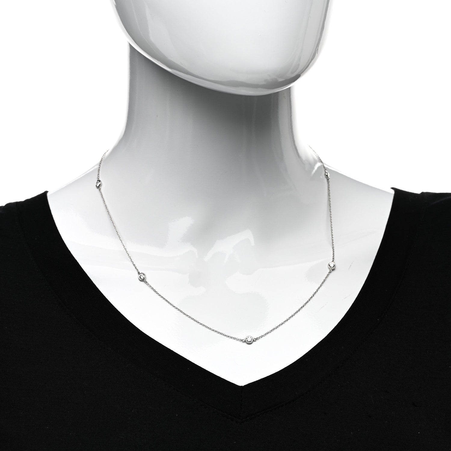 Tiffany Platinum Diamond Elsa Peretti .80ctw Diamonds by the Yard 5 Station Necklace 2 of 4