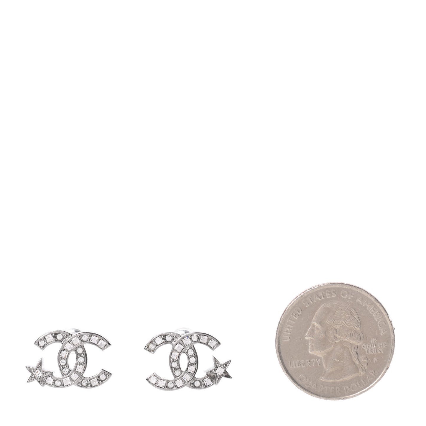 Crystal CC Starfall Earrings Silver