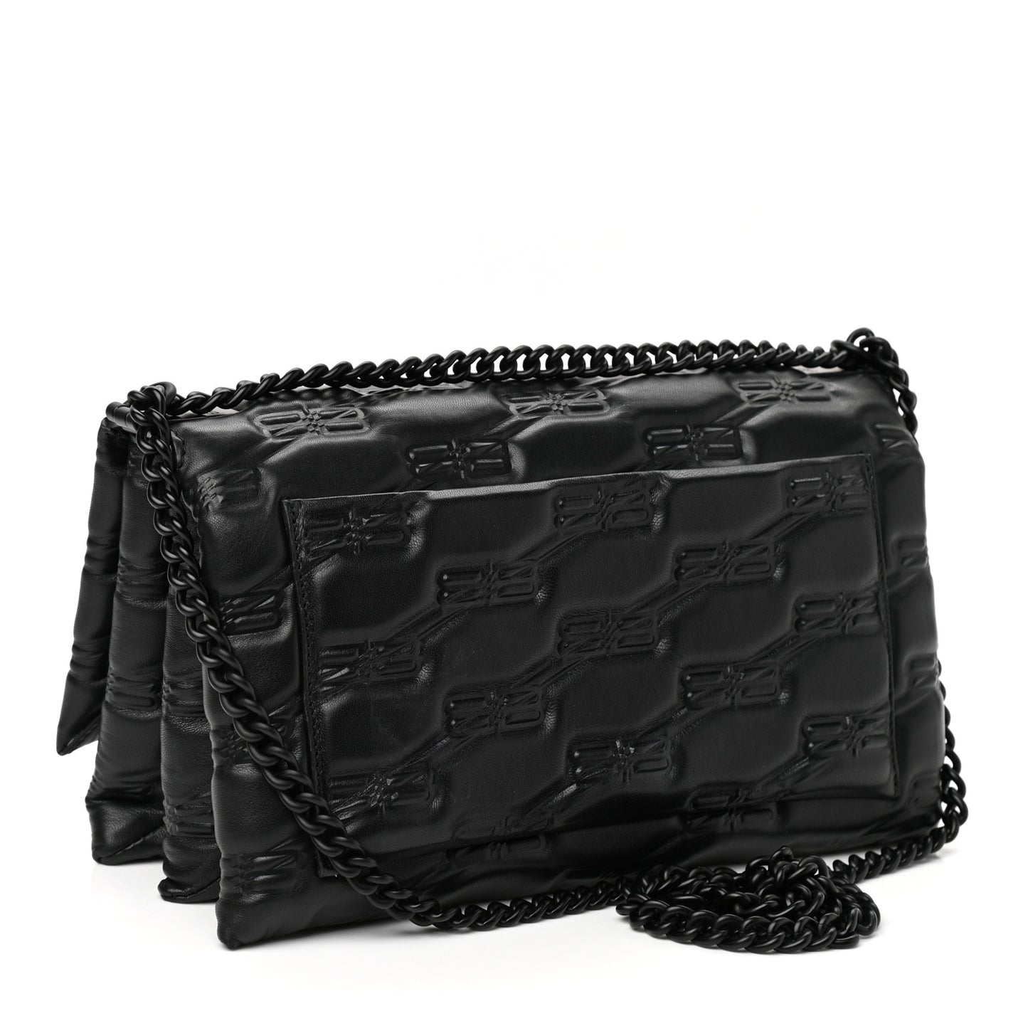Nappa BB Monogram Embossed Medium Triplet Bag Black