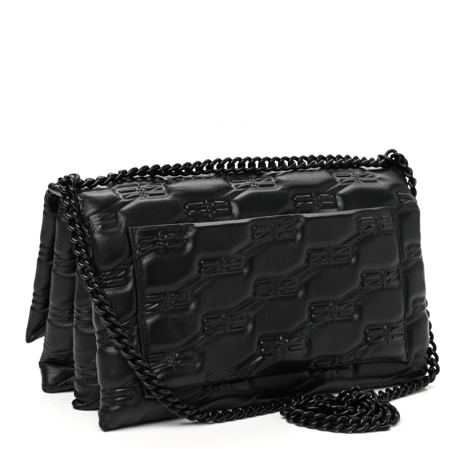 Balenciaga Nappa BB Monogram Embossed Medium Triplet Bag Black 3 of 10
