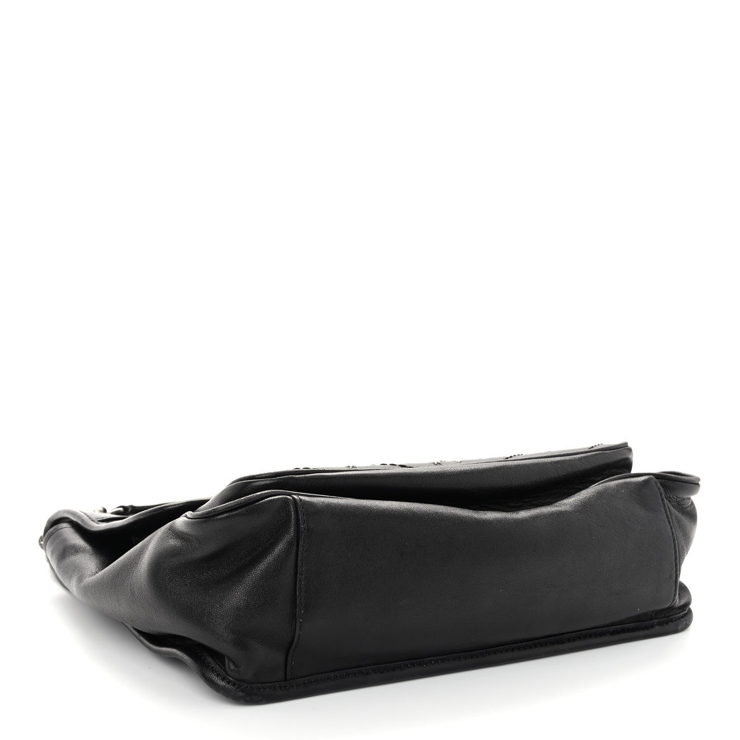 Saint Laurent Calfskin Matelasse Monogram Studded Stardust Medium Niki Chain Satchel Black 4 of 11
