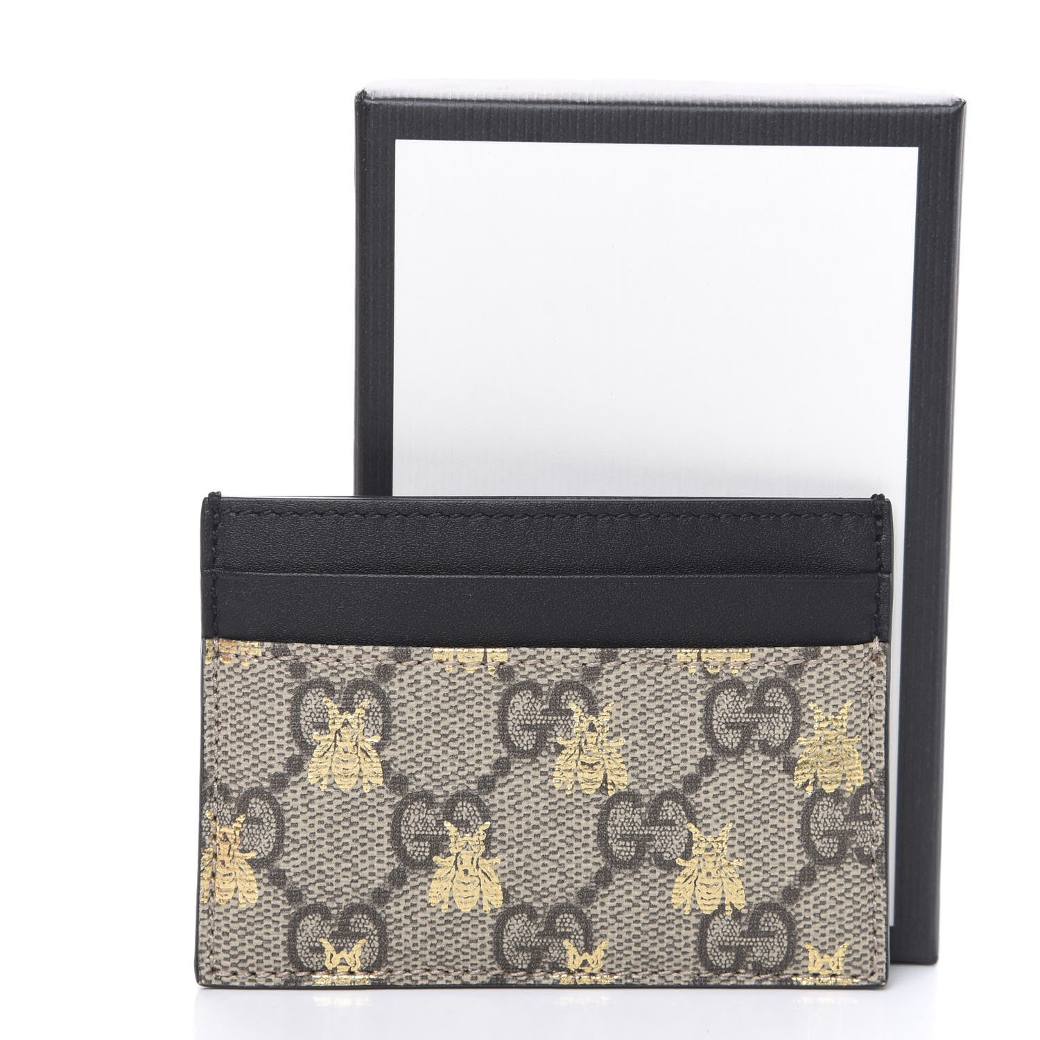 Gucci GG Supreme Monogram Bees Card Holder Black 6 of 6