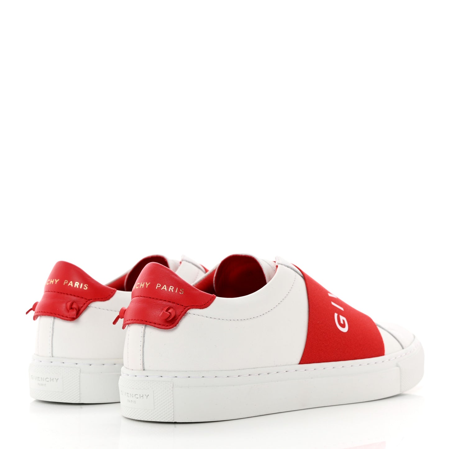 Calfskin Band Logo Mens Urban Street Sneakers 37 White Red