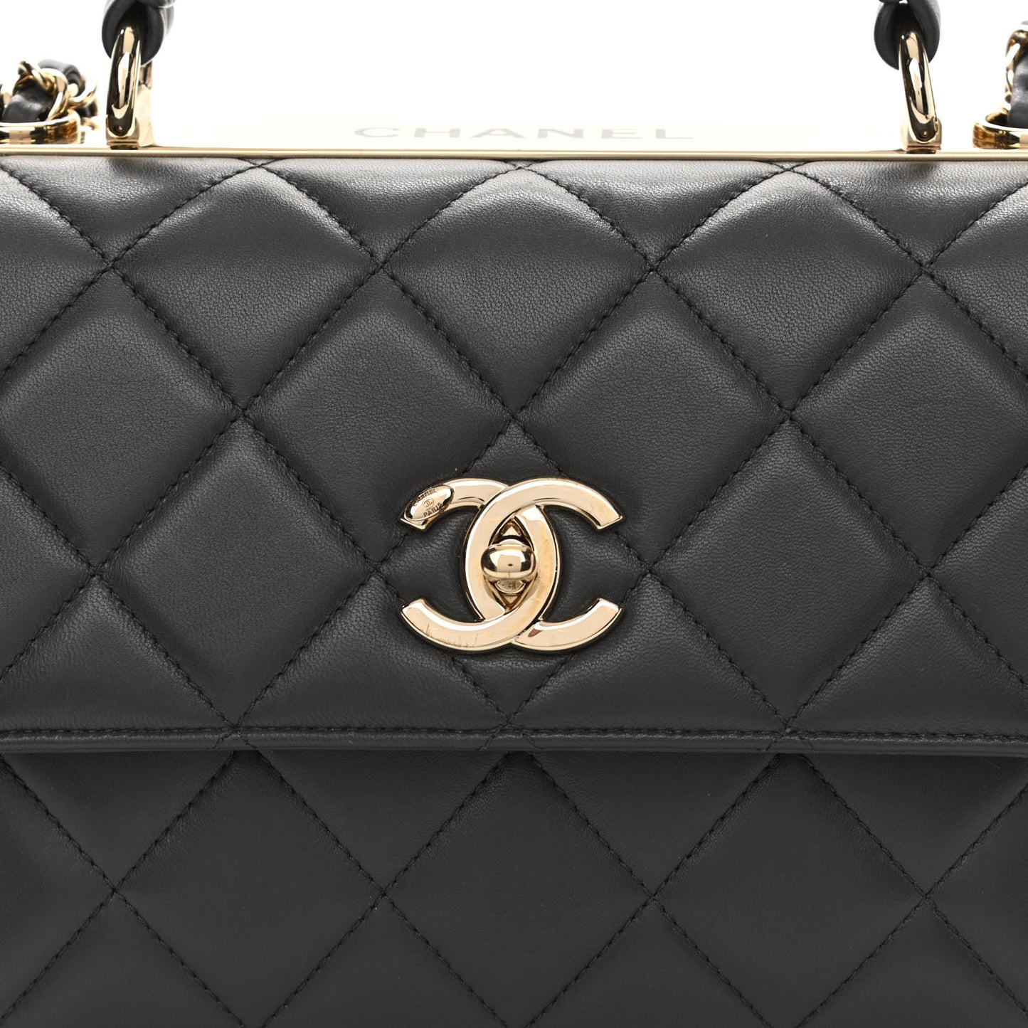 Lambskin Quilted Small Trendy CC Flap Dual Handle Bag Grey