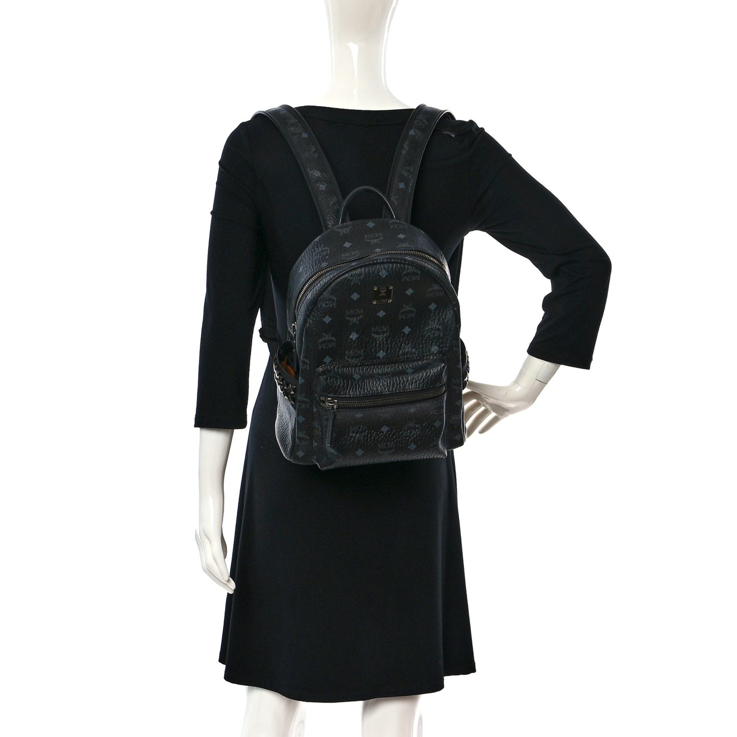 Visetos Small Side Stud Stark Backpack Black
