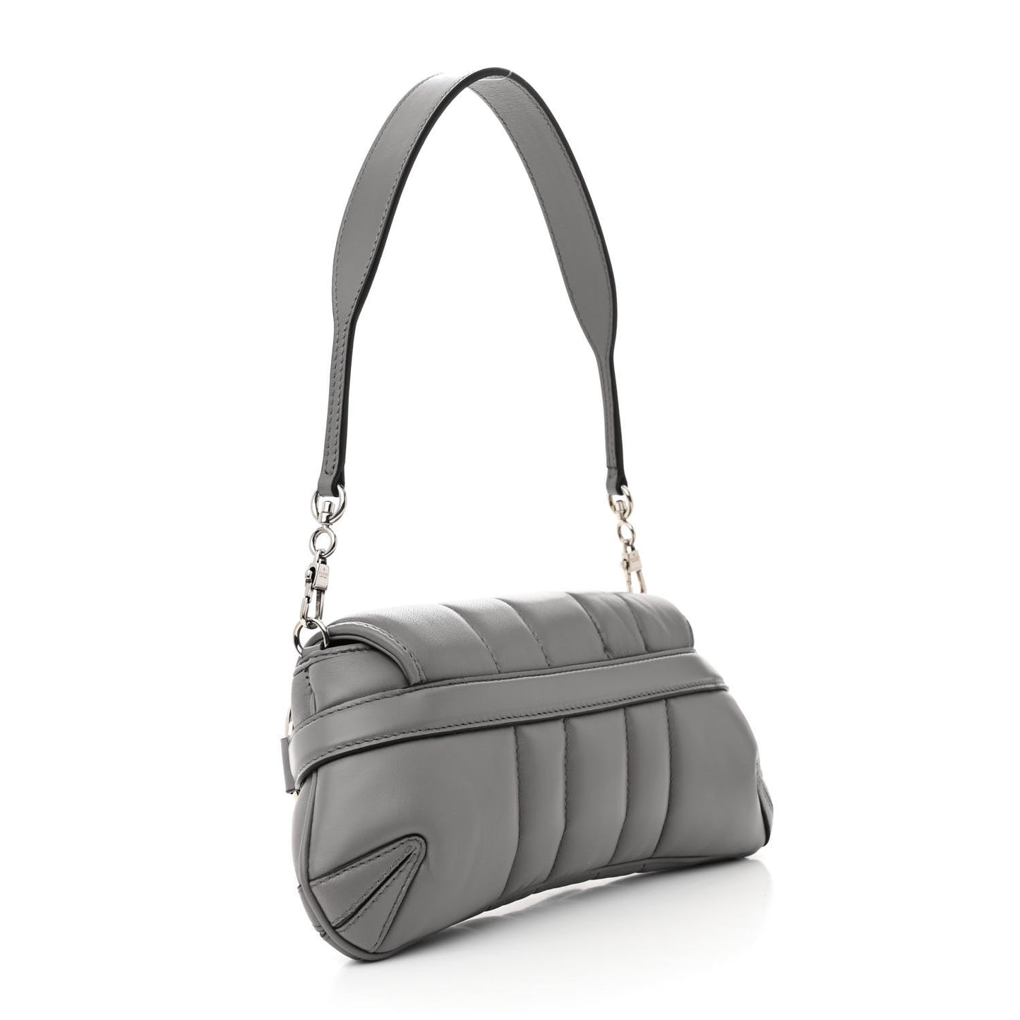 Nappa Vertical Matelasse Small Maxi Horsebit Chain Shoulder Bag Gray