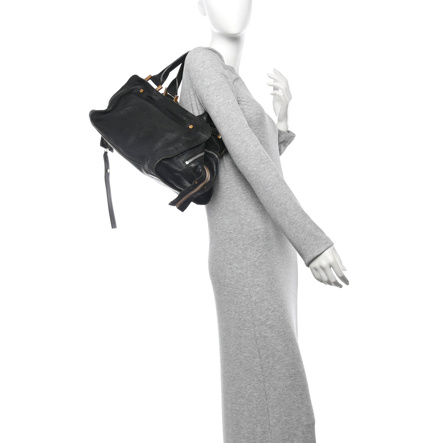 Goatskin Large Dalston Satchel Black