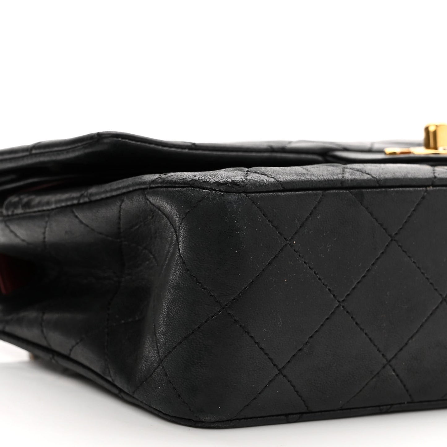 Lambskin Quilted Small Double Flap Black