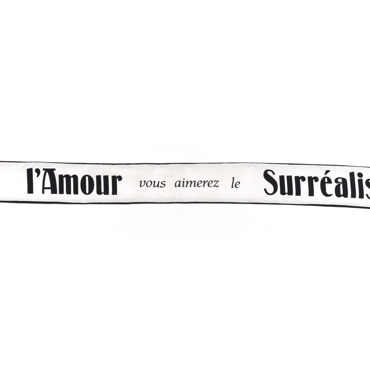 Silk Surrealisme Amour Mitzah Scarf White Black