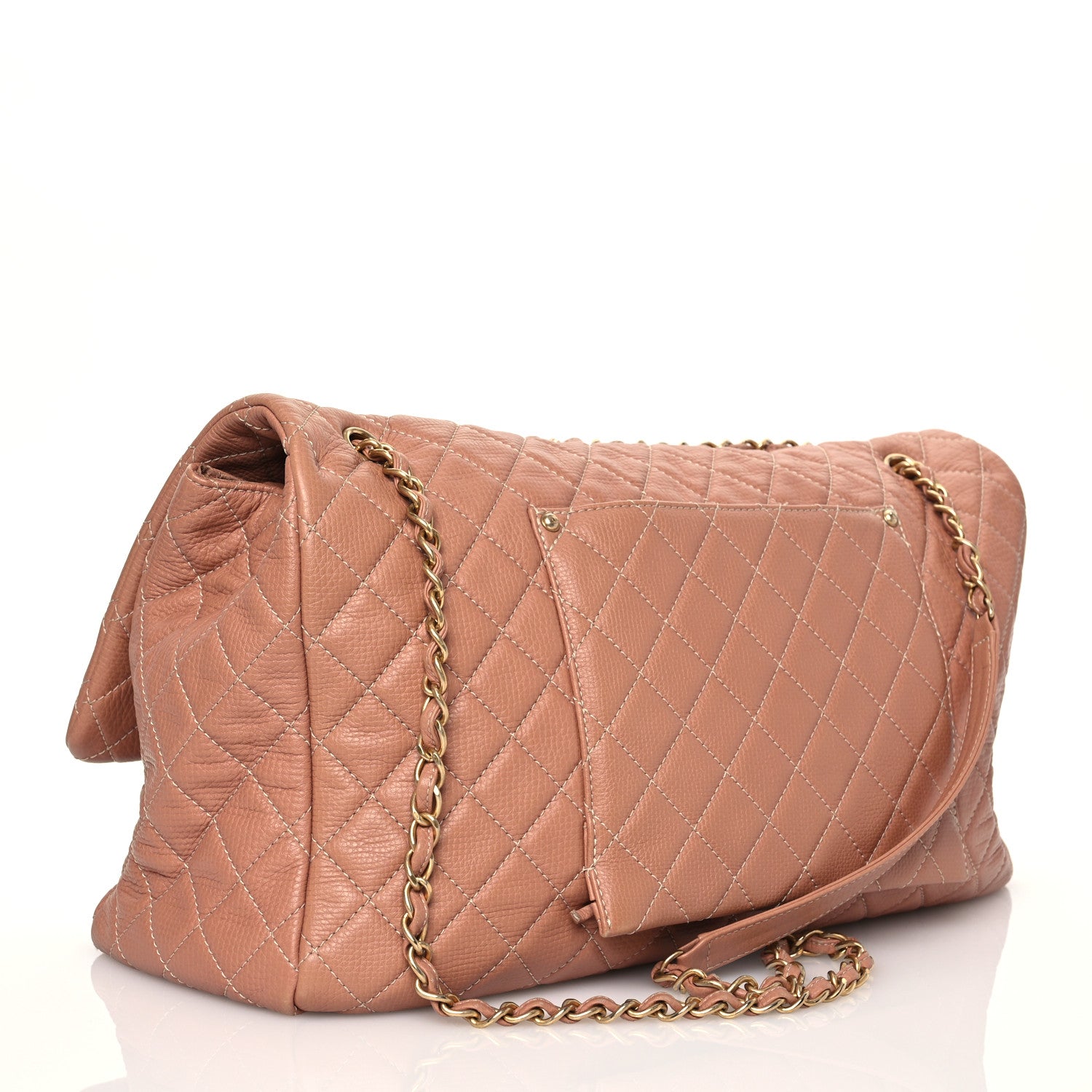 Chanel Calfskin Quilted XXL Travel Flap Bag Camel 3 of 13