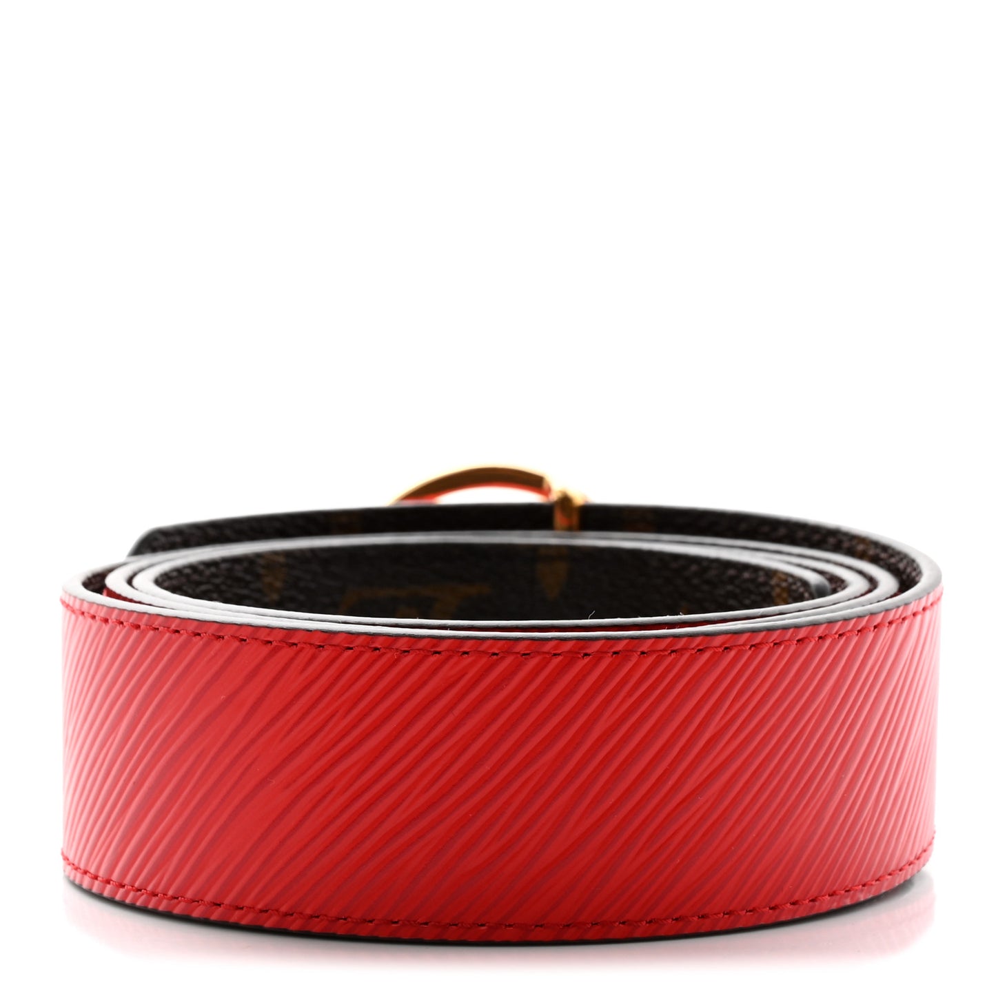 Monogram Epi 35mm LV Circle Reversible Belt 85 34 Coquelicot