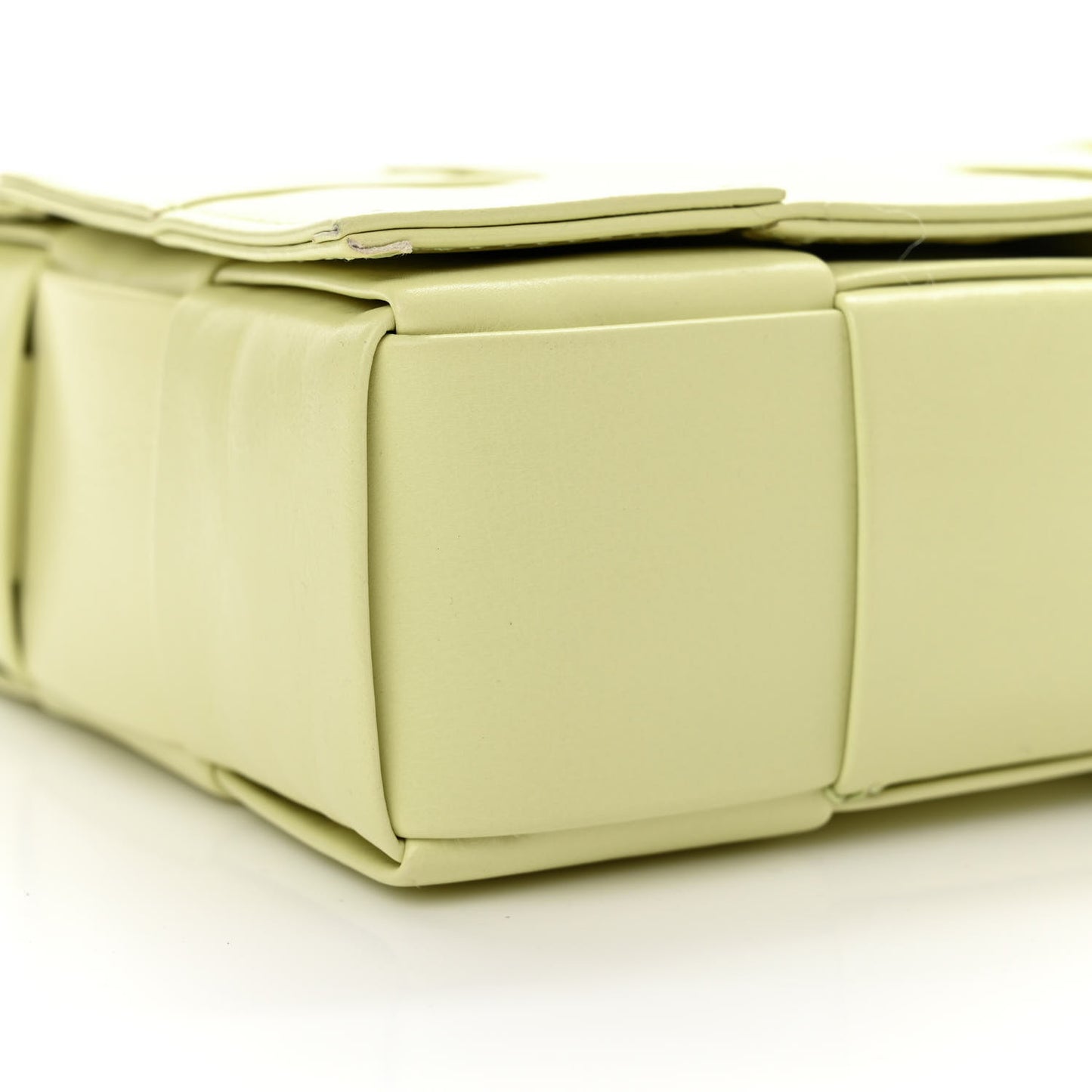 Calfskin Intrecciato Cassette Crossbody Bag Lemon Washed