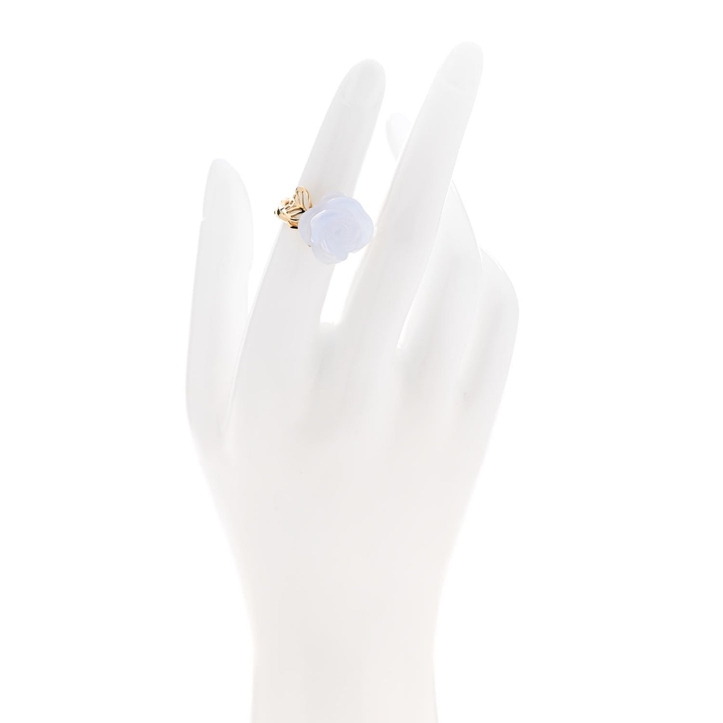 18K Yellow Gold Diamond Chalcedony Rose Dior Pre Catelan Ring 49 4.75