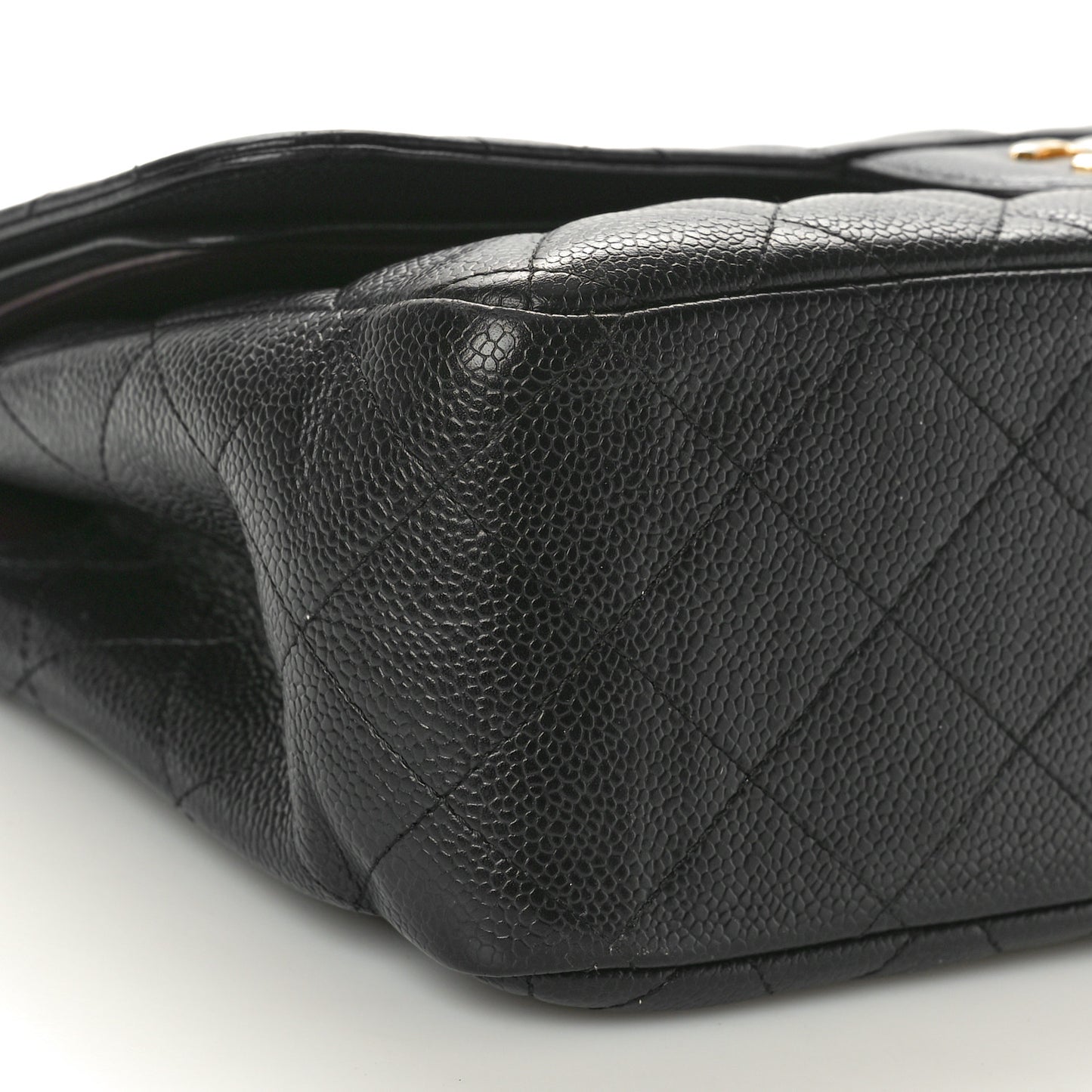 Caviar Quilted Jumbo Double Flap Black
