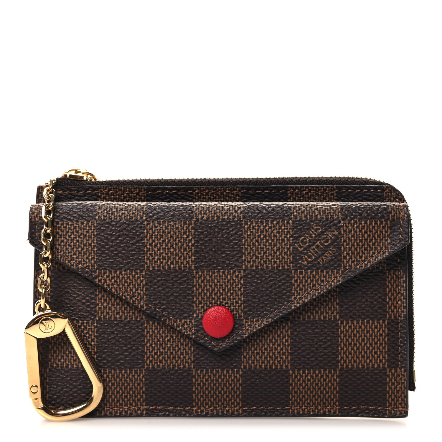 Louis Vuitton Damier Ebene Recto Verso Card Holder Red 1 of 6