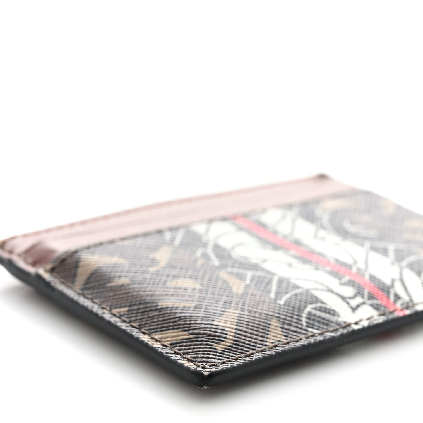E-Canvas Monogram Stripe Card Case Bridle Brown