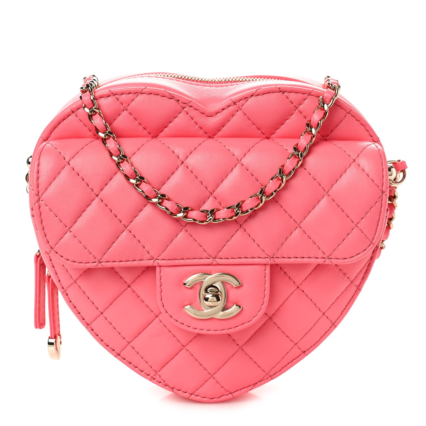 Lambskin Quilted CC In Love Heart Bag Pink