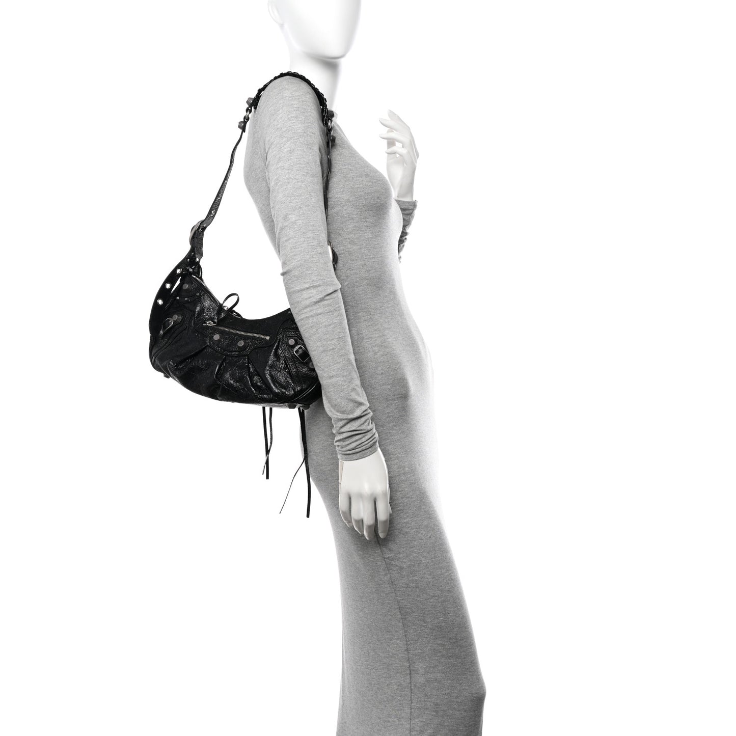 Agneau Arena Small Le Cagole Shoulder Bag Black