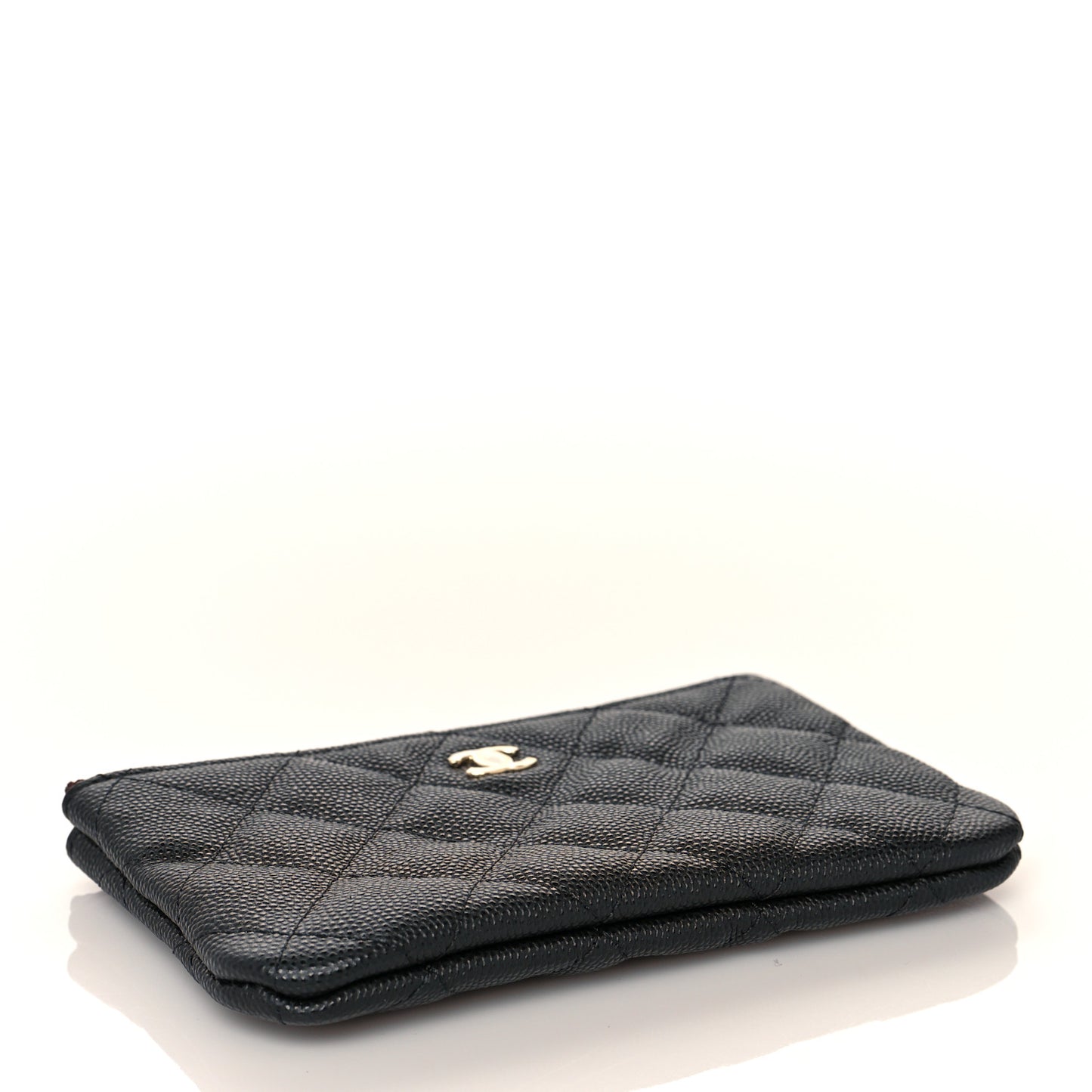 Caviar Quilted Small Cosmetic Case Black