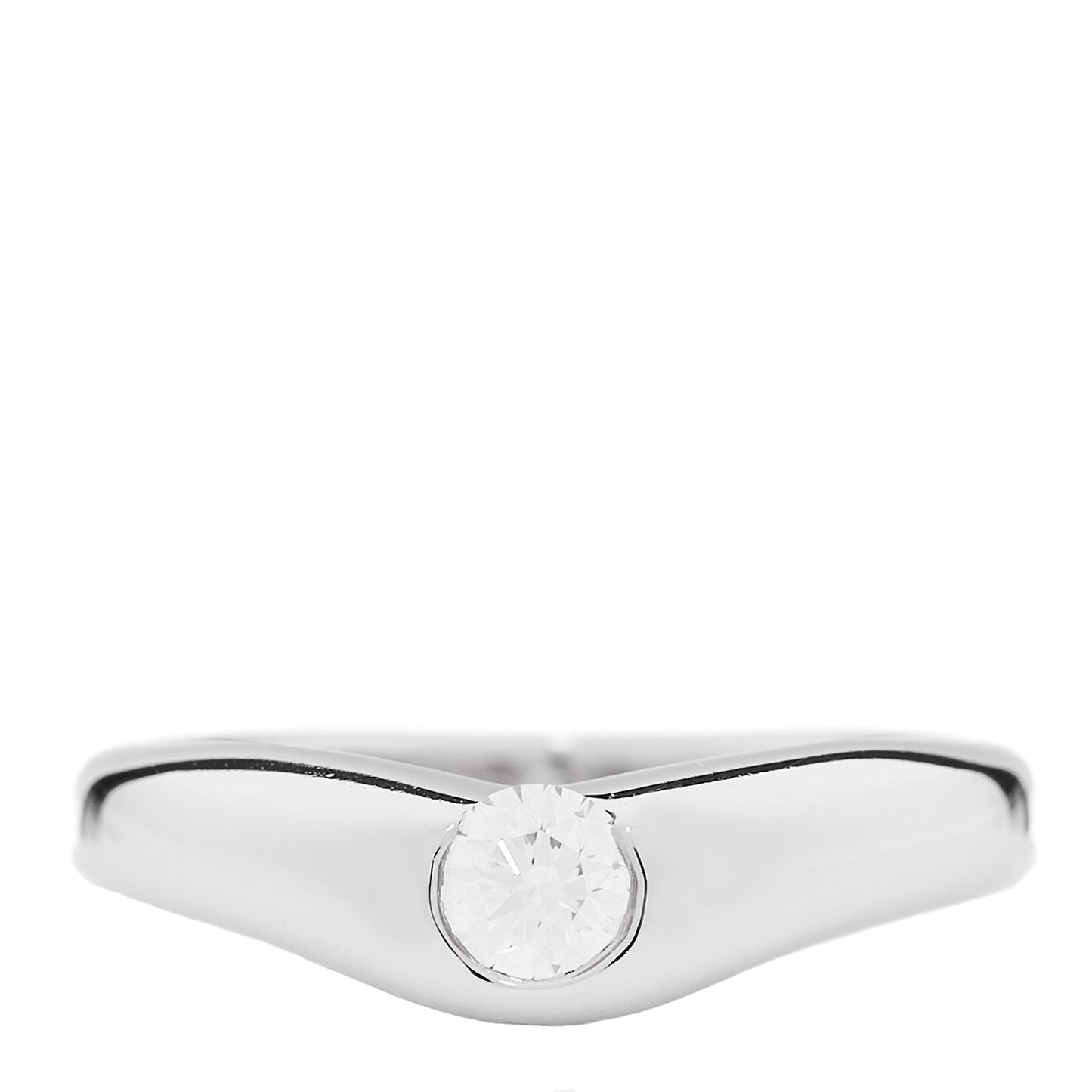 Platinum Diamond Elsa Peretti Curved Band Ring 47 4.25