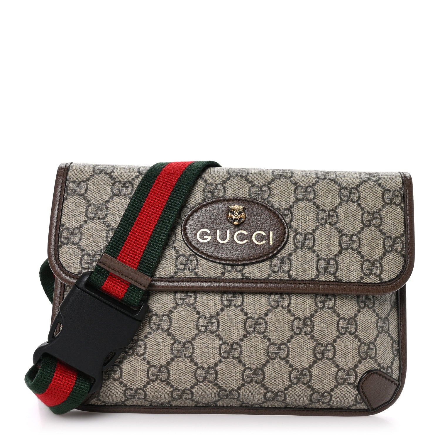 Gucci Supreme Monogram Neo Vintage Web Belt Bag Brown