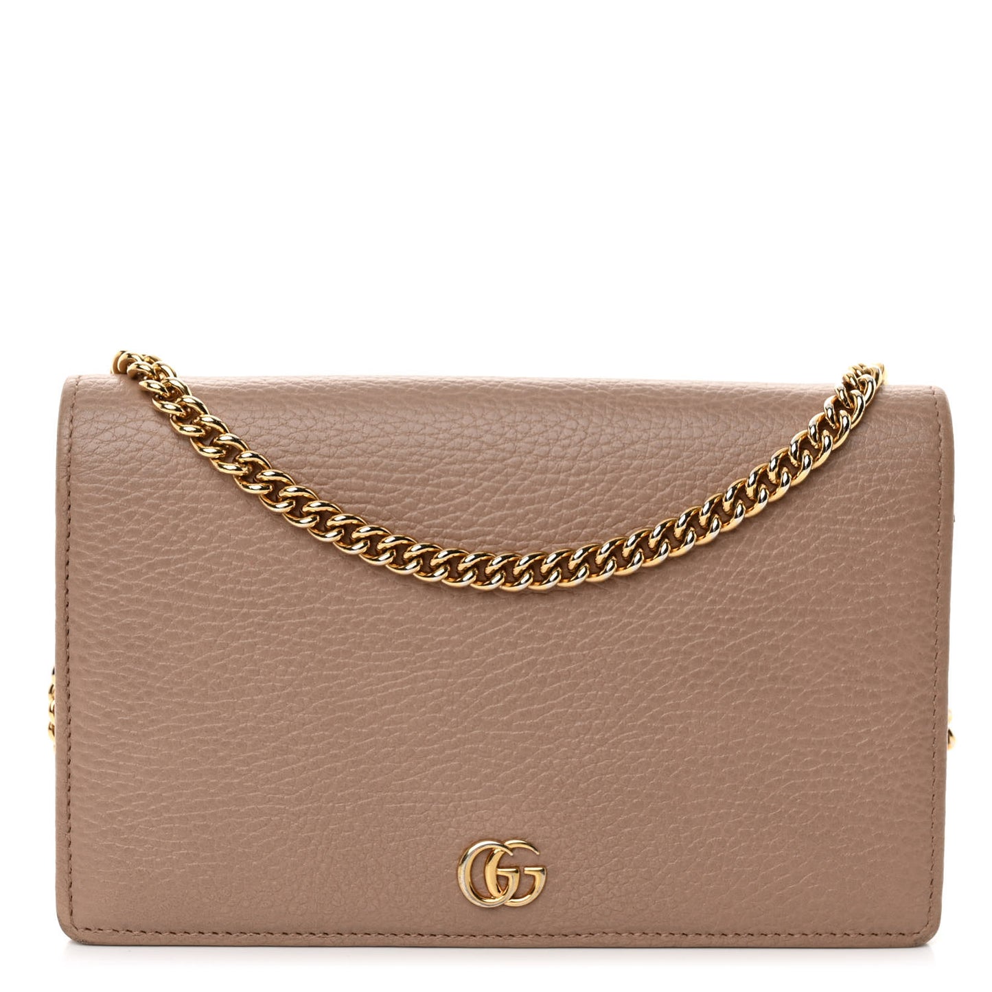 Calfskin Mini GG Marmont Chain Wallet Porcelain Rose