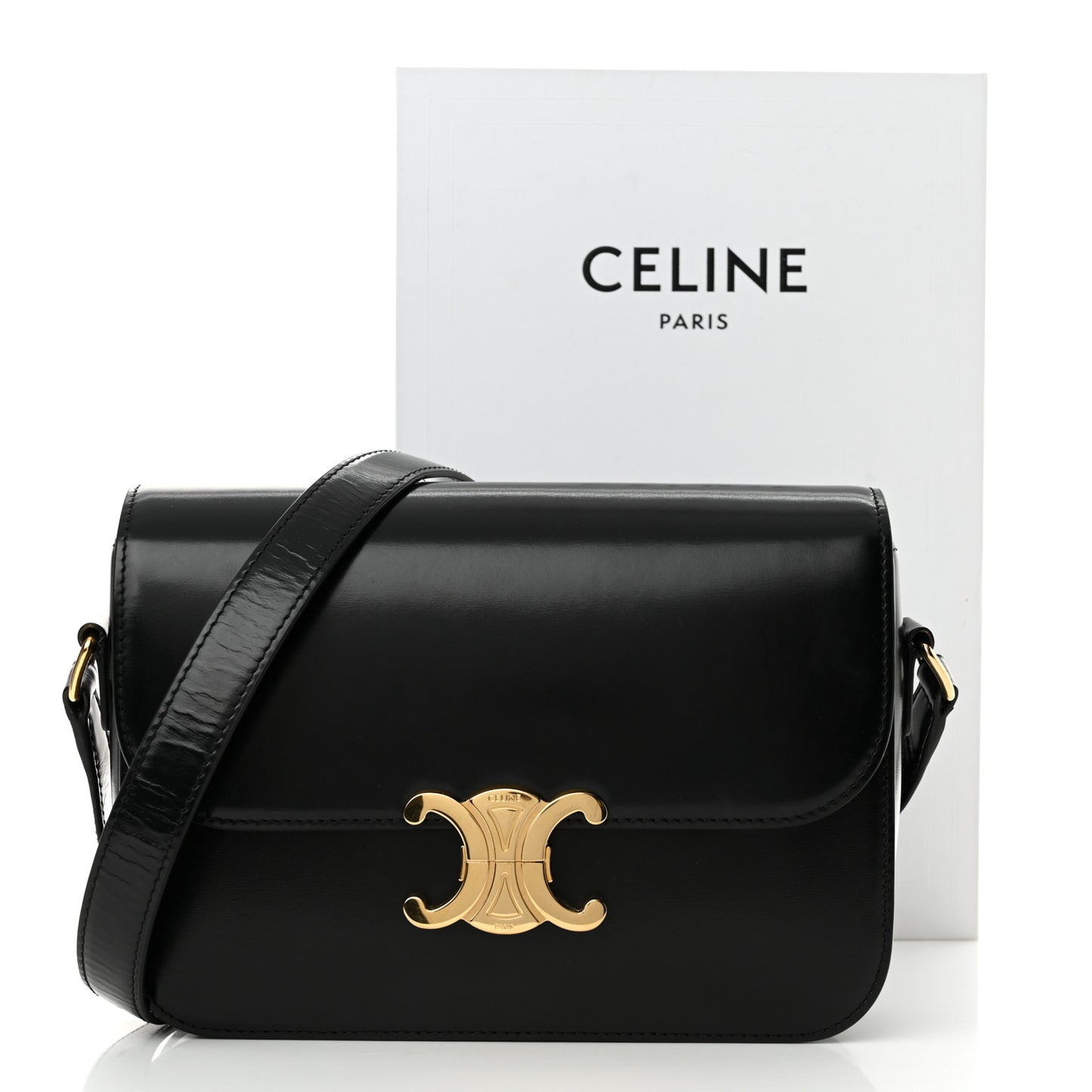 Shiny Calfskin Medium Triomphe Black
