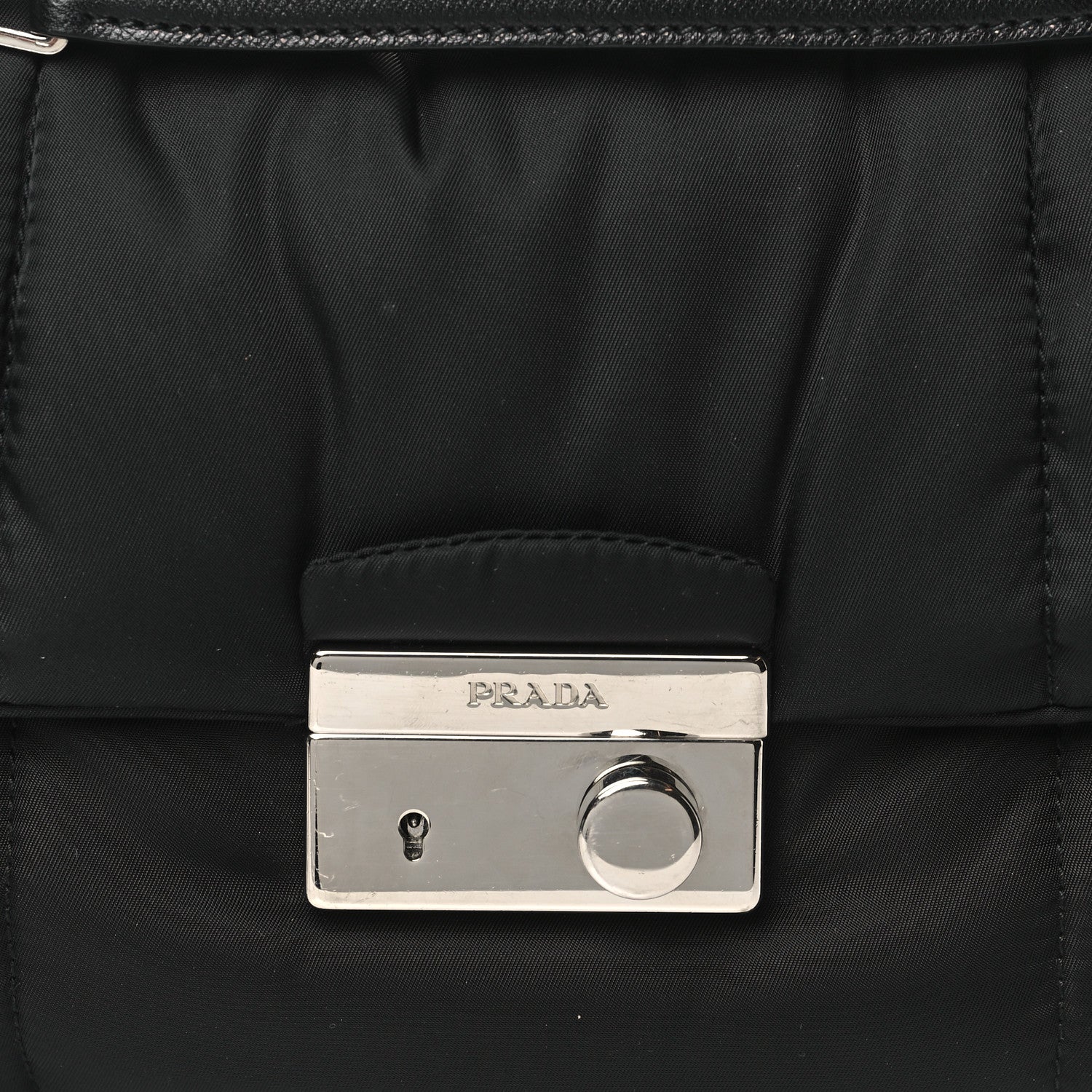 Prada Tessuto Nylon Bomber Sound Chain Flap Shoulder Bag Black 8 of 10
