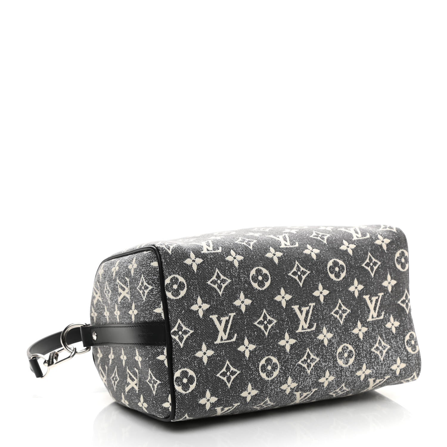 Louis Vuitton Denim Monogram Jacquard Speedy Bandouliere 25 Black 4 of 9