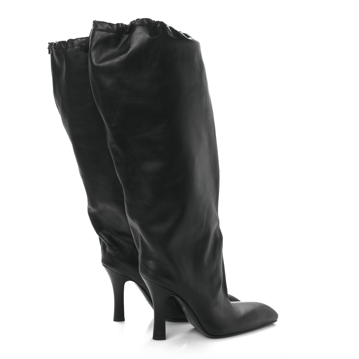 Balenciaga Shiny Super Soft Calfskin Falkon 105mm Knee High Boots 37 Black 4 of 8