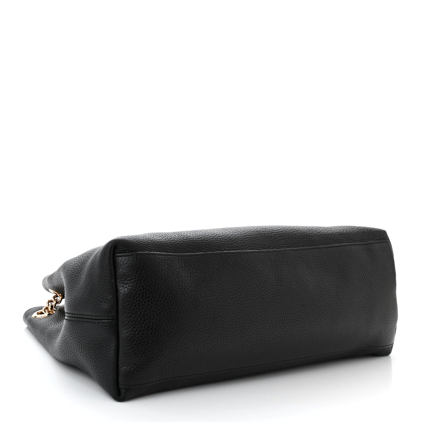 Pebbled Calfskin Medium Soho Chain Shoulder Bag Black