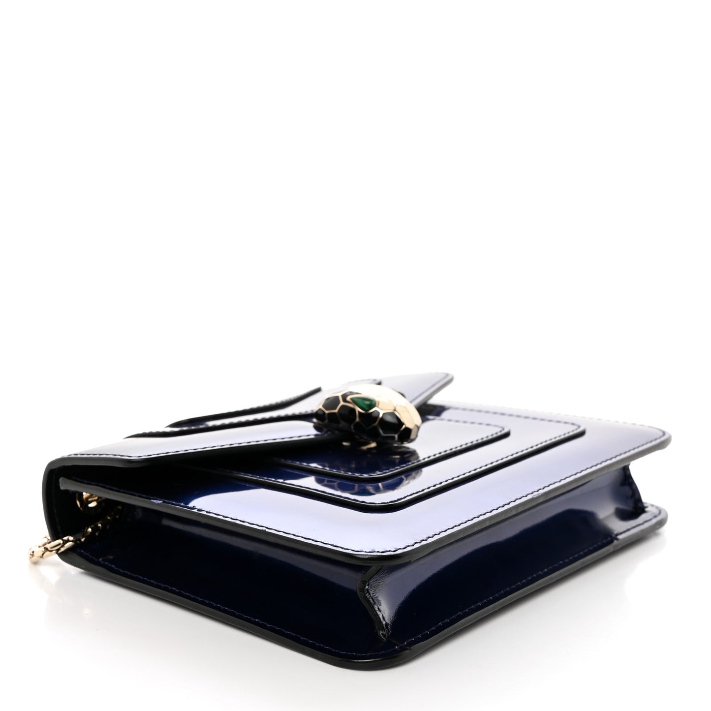 Metallic Calfskin Small Serpenti Forever Snake Strap Crossbody Bag Blue