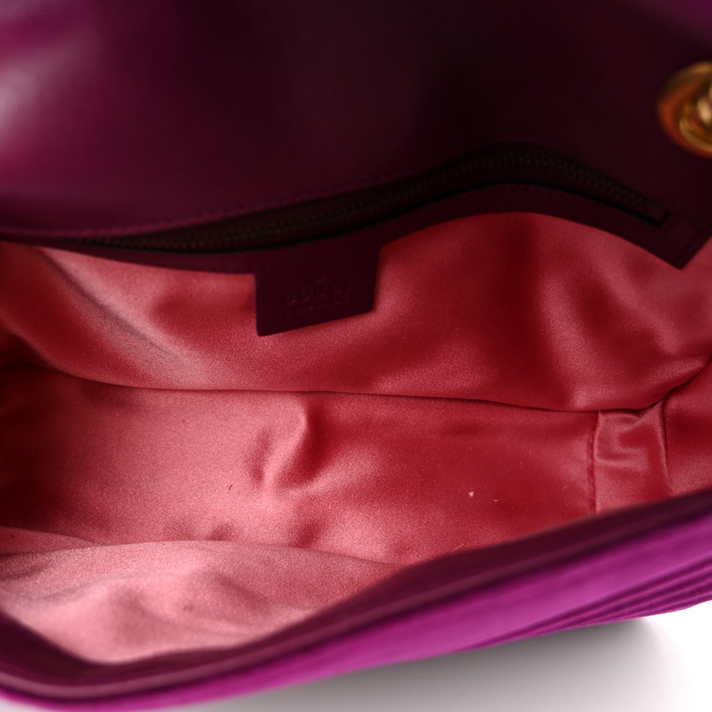 Velvet Matelasse Small GG Marmont Shoulder Bag Fuchsia Violet Cyclamen