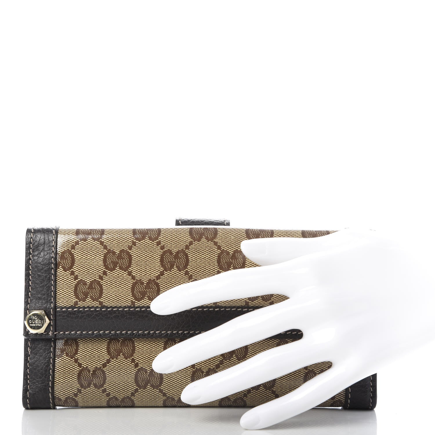 Gucci Crystal Monogram Continental Charmy Wallet Brown 2 of 9