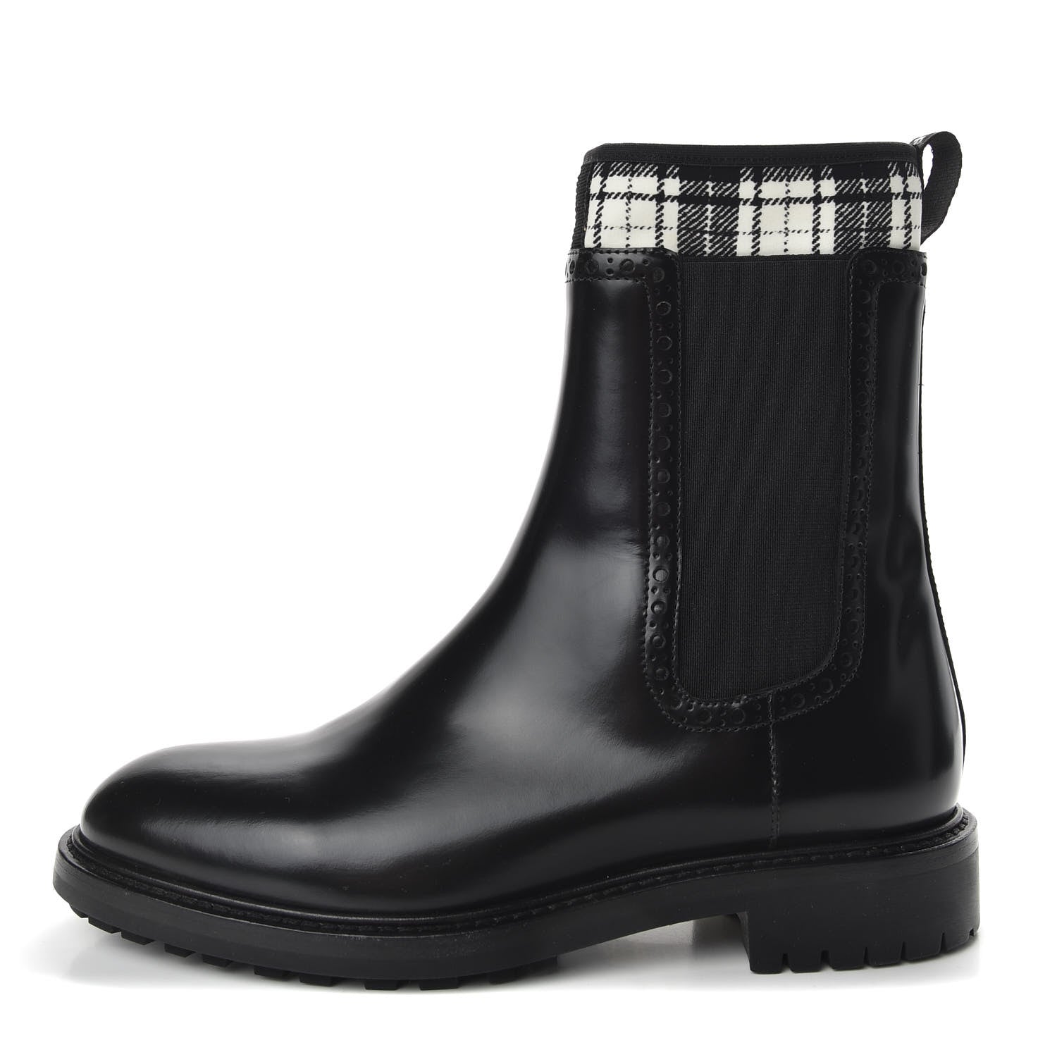 Christian Dior Calfskin Tartan D-Order Low Boot 36.5 Black Off White 1 of 8