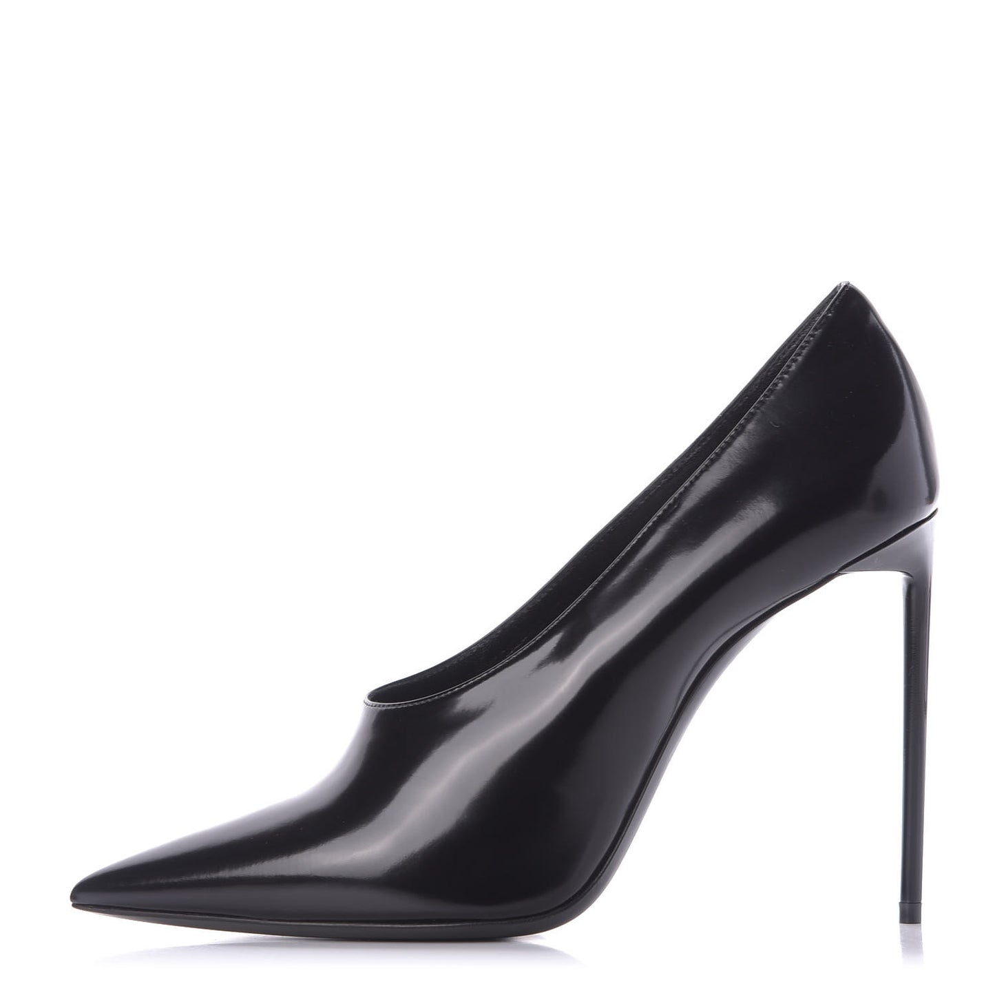 Patent Calfskin Teddy High Vamp 105 Pumps 39.5 Black