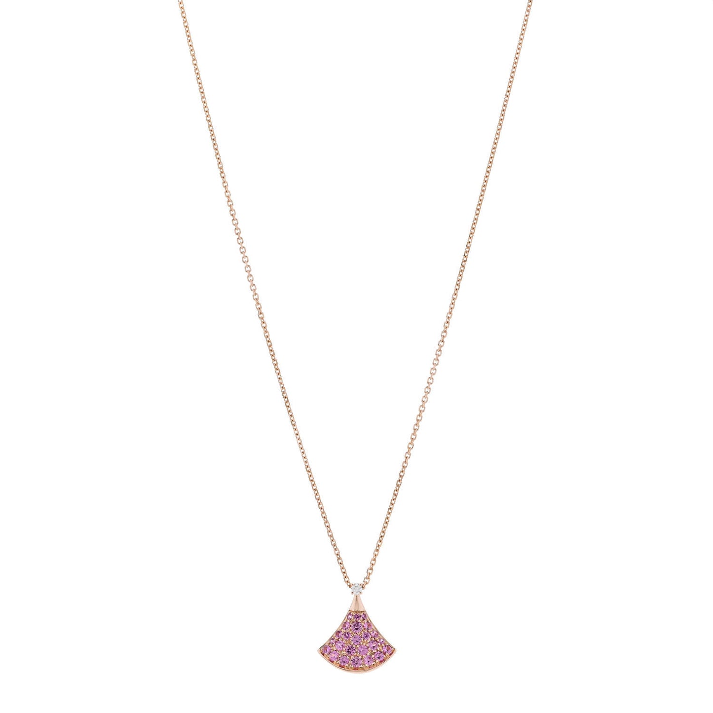 18K Rose Gold Diamond Pink Sapphire Divas' Dream Pendant Necklace