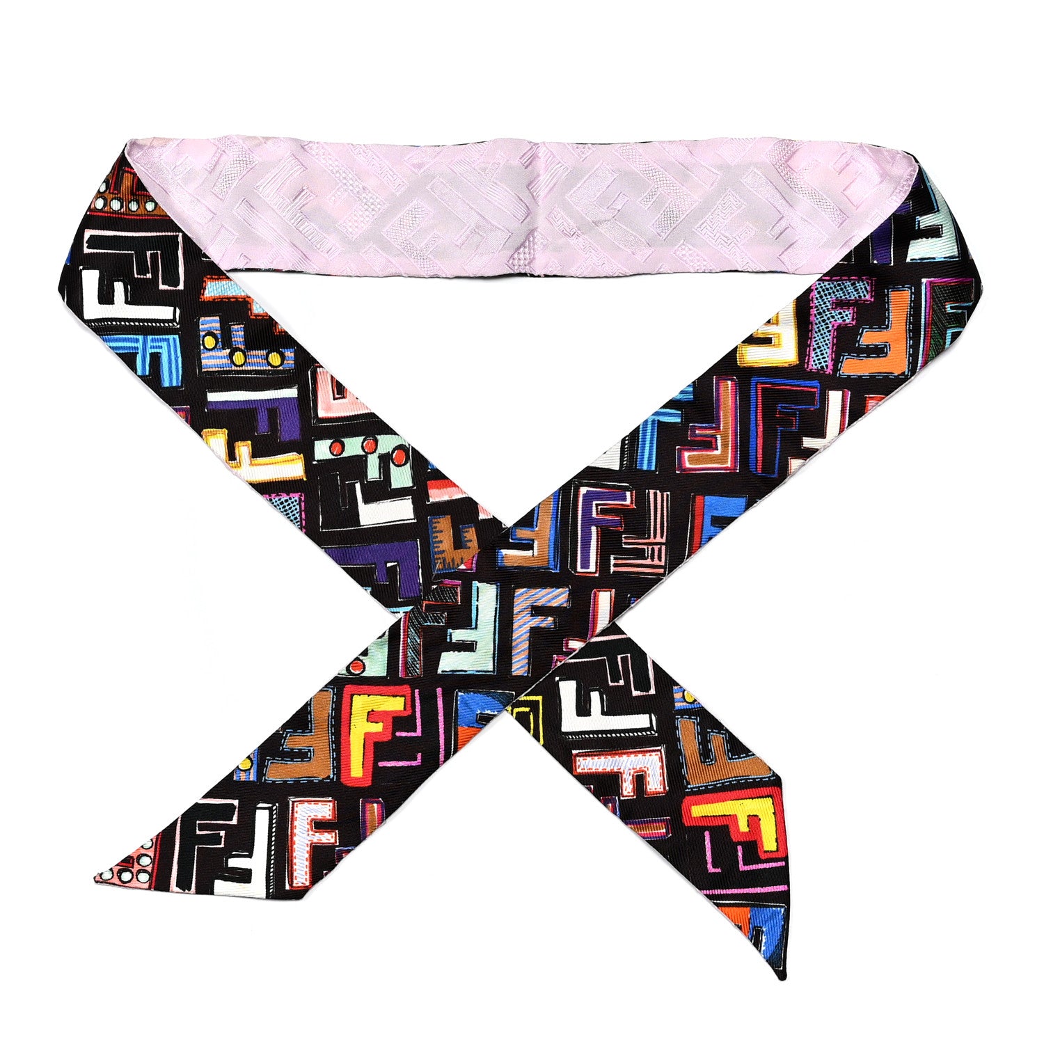 FENDI シルクヘアバンド 幾何学模様 FENDI シルクヘアバンド 幾何学模様 Fendi Silk Fun Fair Bandeau
