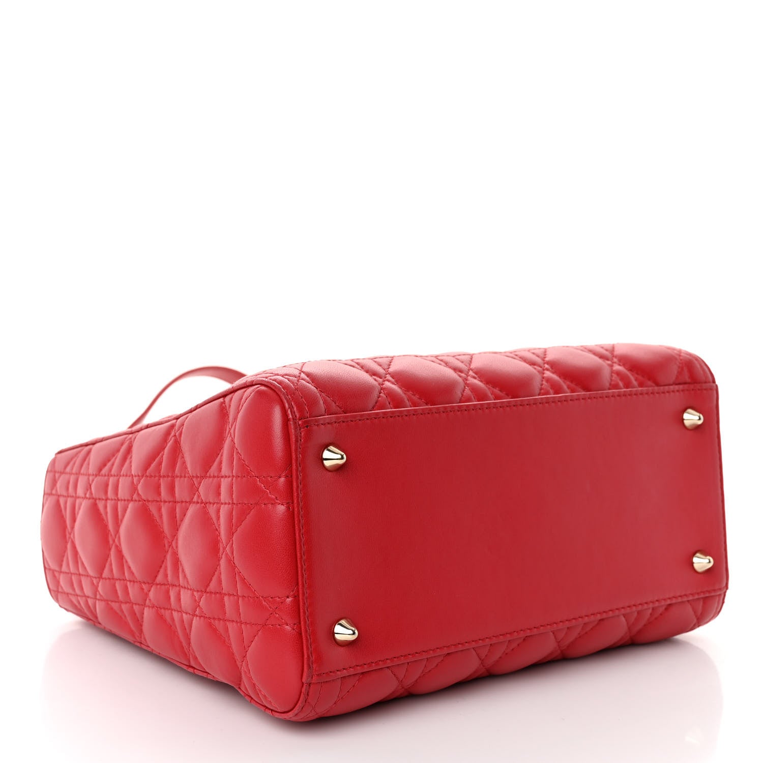 Christian Dior Lambskin Cannage Medium Lady Dior Red 4 of 9